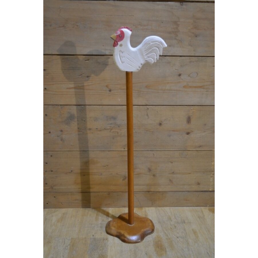 Houten wc-rolhouder met houten kip-1