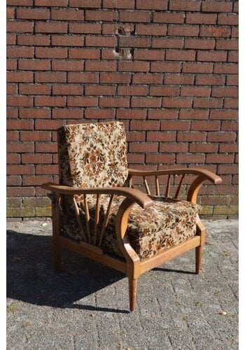 Ouderwetse rookstoel eiken 