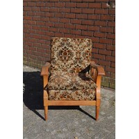 thumb-Vroege Art Deco eiken rookstoel met verstelbare rugleuning-3
