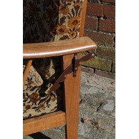 thumb-Vroege Art Deco eiken rookstoel met verstelbare rugleuning-5