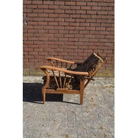 thumb-Vroege Art Deco eiken rookstoel met verstelbare rugleuning-7