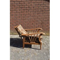 thumb-Vroege Art Deco eiken rookstoel met verstelbare rugleuning-8
