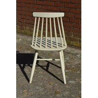 thumb-Vintage IKEA spijlenstoel van hout in klassiek creme-4