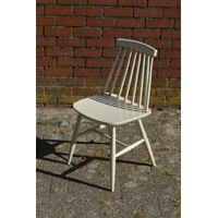 thumb-Vintage IKEA spijlenstoel van hout in klassiek creme-5