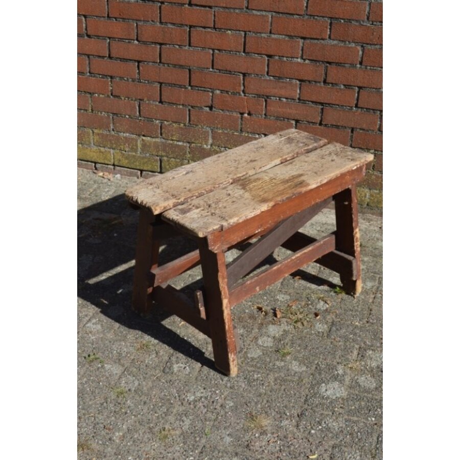 Geleefd houten timmermans werkbankje uit de jaren 50-3