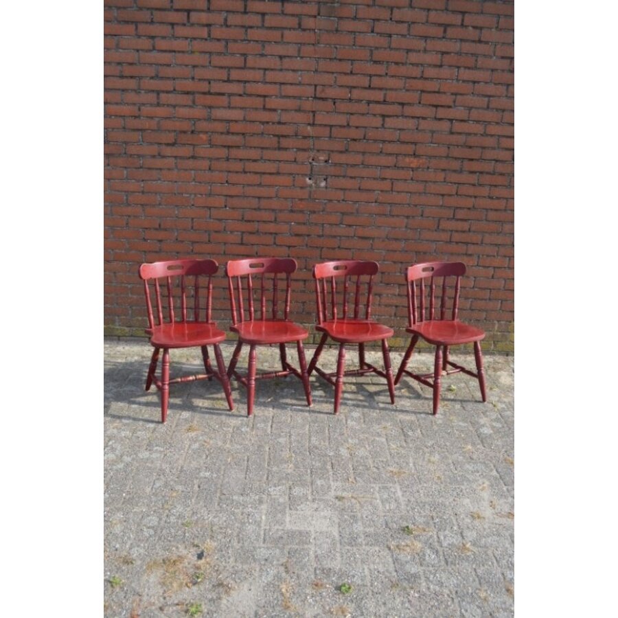 4x Windsor bistrostoel rood-1