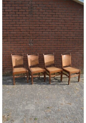 4 eiken stoelen jaren 50 