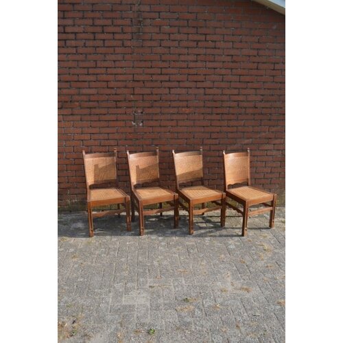4 eiken stoelen jaren 50 