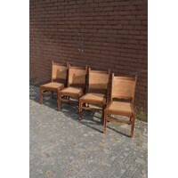 thumb-4x eiken stoel met pitriet-2