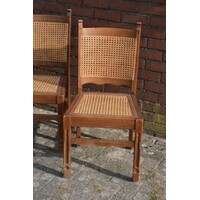 thumb-4x eiken stoel met pitriet-3