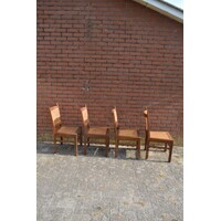 thumb-4x eiken stoel met pitriet-4