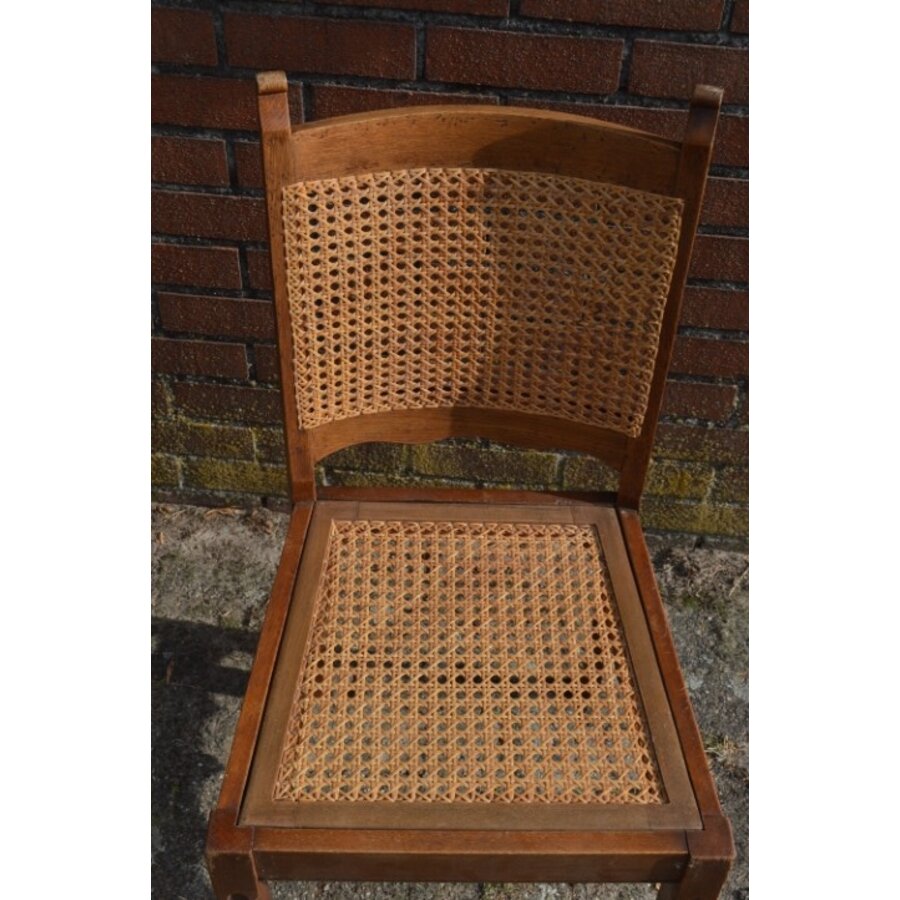 4x eiken stoel met pitriet-6