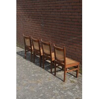 thumb-4x eiken stoel met pitriet-8