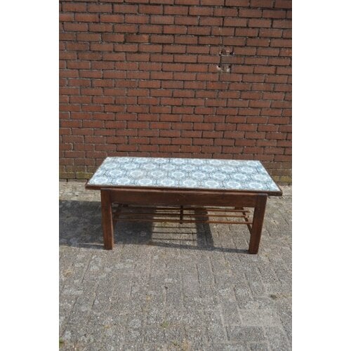 Salontafel blad met antieke tegeltjes 
