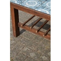 thumb-Salontafel met antieke tegeltjes en houten onderstel-6