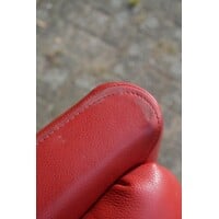 thumb-Comfortabele rode leren fauteuil met klassieke uitstraling-3
