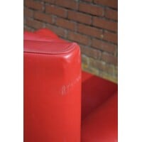 thumb-Comfortabele rode leren fauteuil met klassieke uitstraling-6