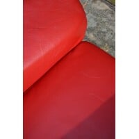 thumb-Comfortabele rode leren fauteuil met klassieke uitstraling-7