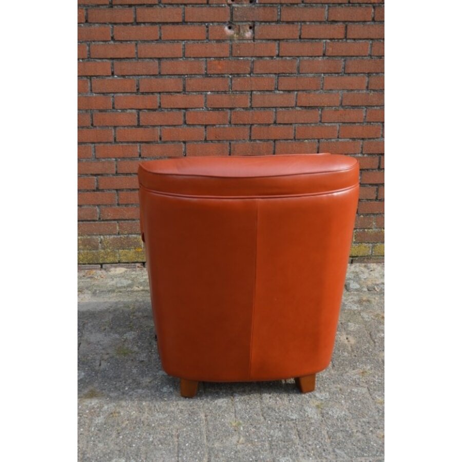 3B fauteuil bruin rundleer-6