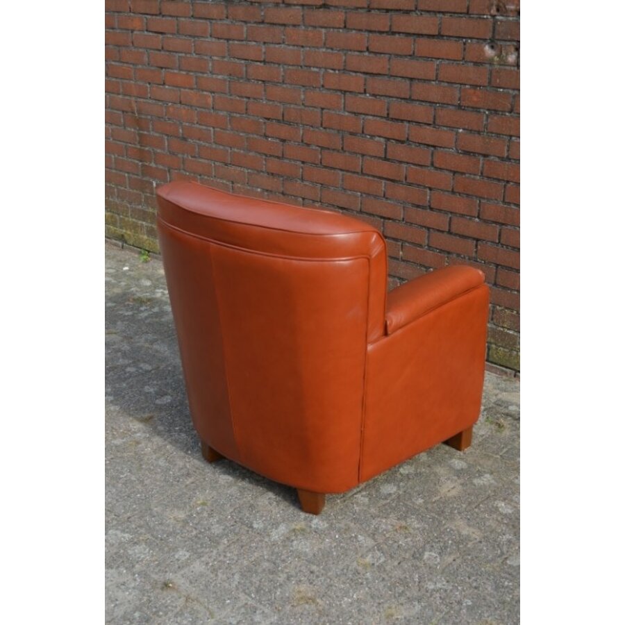 3B fauteuil bruin rundleer-7