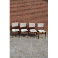 thumb-BAKO teak stoelen met stoffen zitting set van 4-1