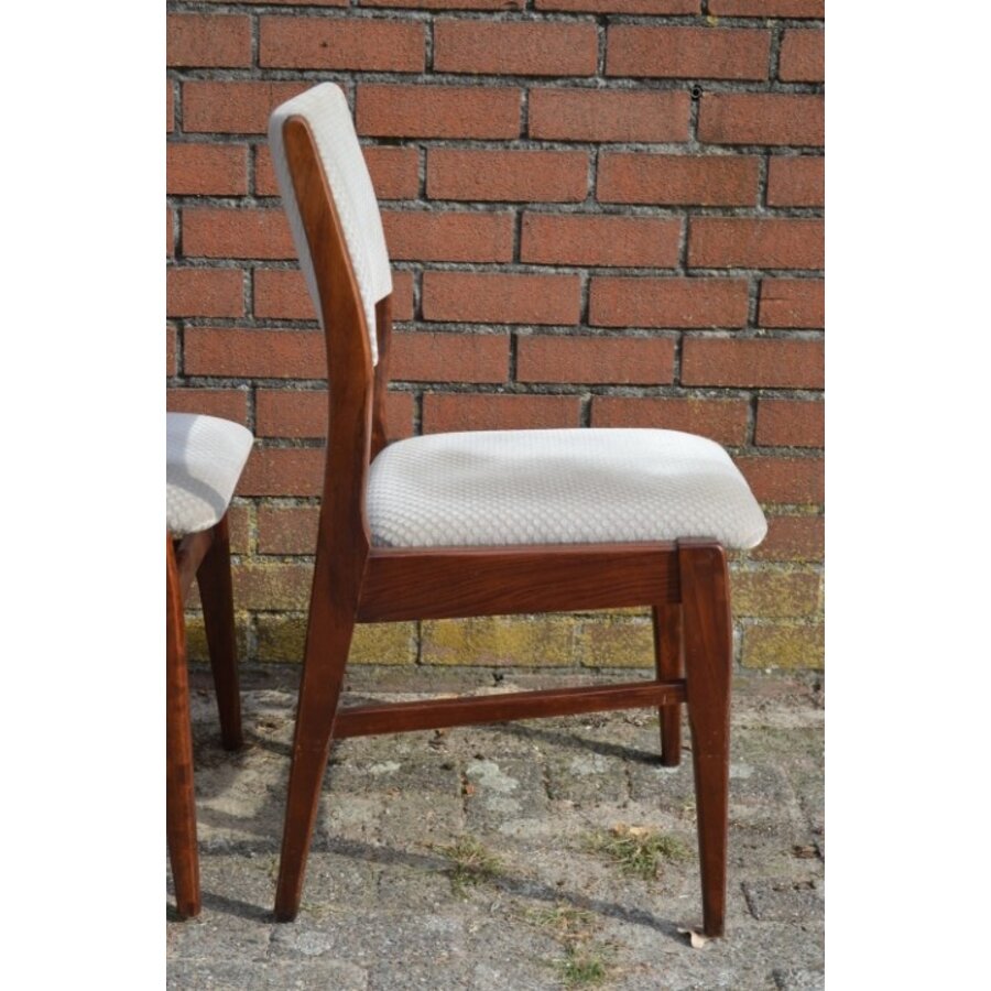 BAKO teak stoelen met stoffen zitting set van 4-5