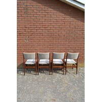 thumb-BAKO teak stoelen met stoffen zitting set van 4-6
