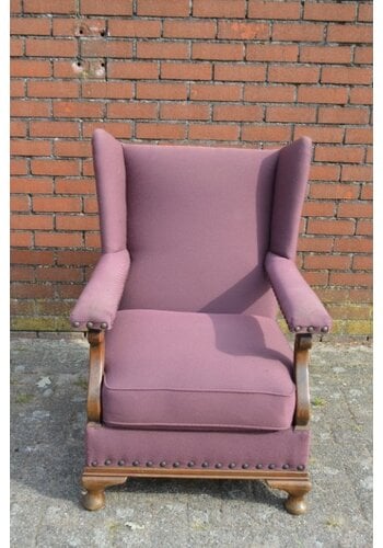 Engelse oorfauteuil eiken 
