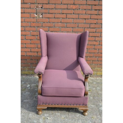 Engelse oorfauteuil eiken 