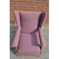 thumb-Engelse oorfauteuil met bordeaux stof-3