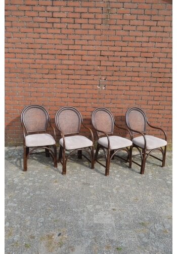 Rotan armstoelen set van 4 