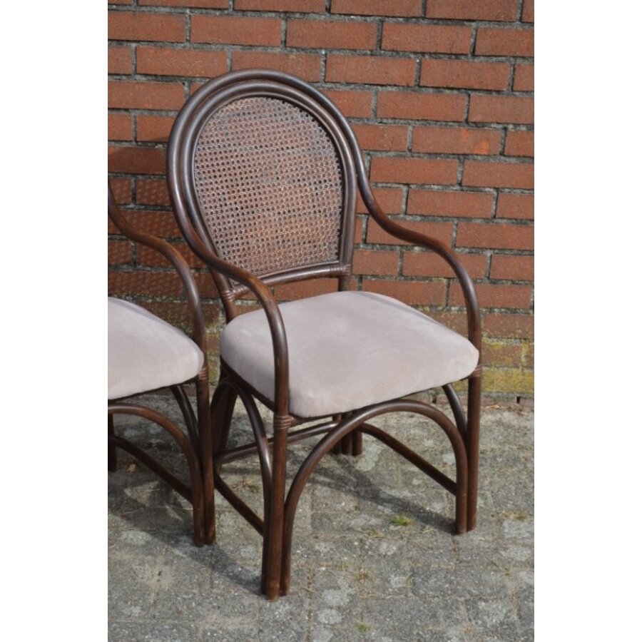 Vintage rotan armstoelen 4x-2