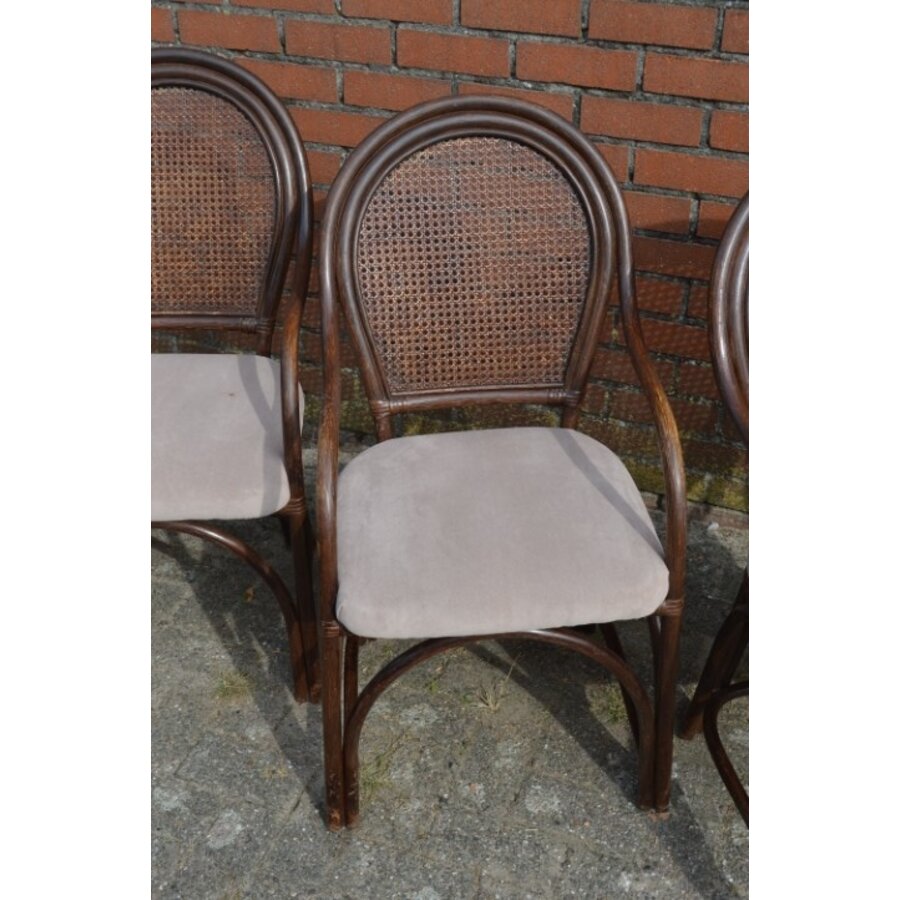 Vintage rotan armstoelen 4x-4