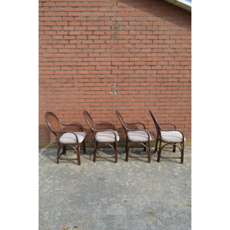 Vintage rotan armstoelen 4x-5