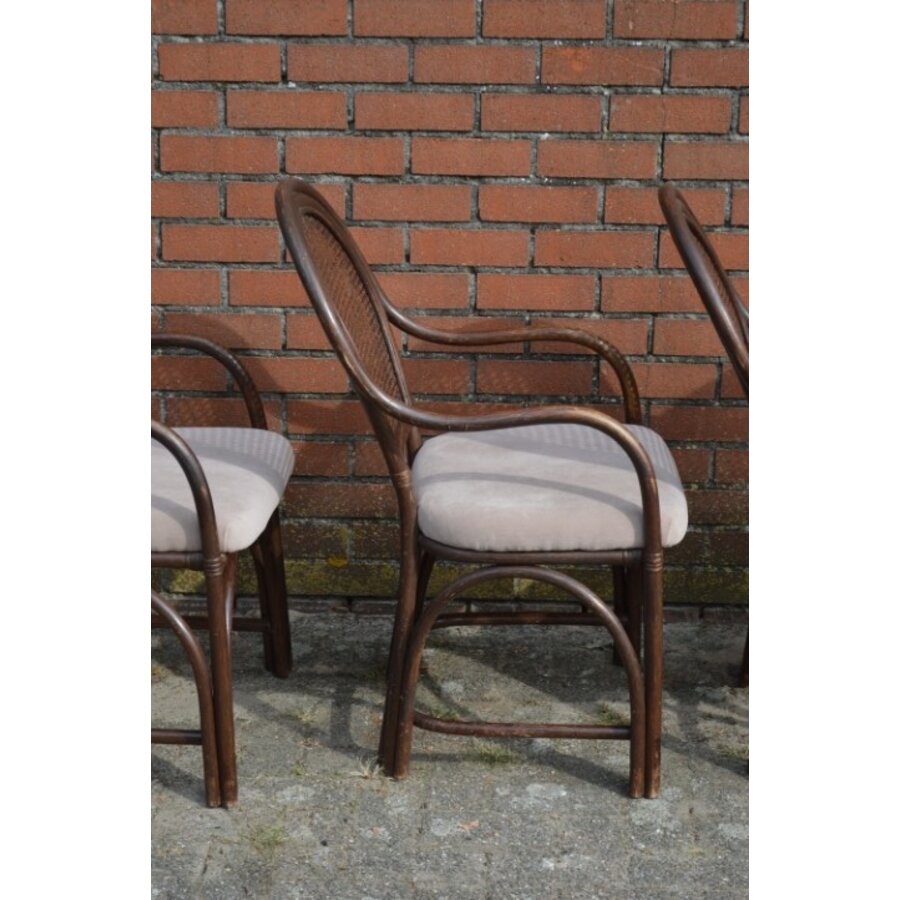 Vintage rotan armstoelen 4x-6