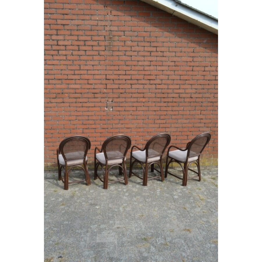 Vintage rotan armstoelen 4x-7