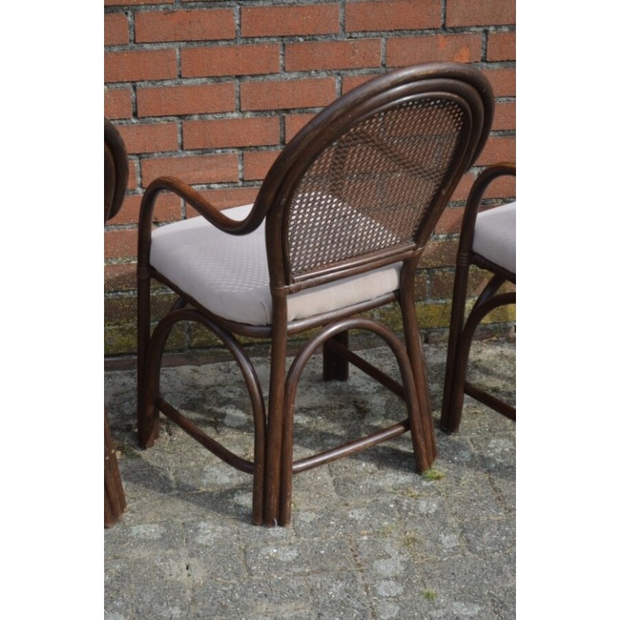 Vintage rotan armstoelen 4x-8