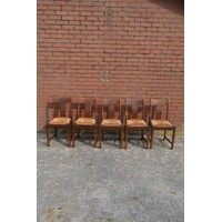 thumb-Vintage boerenstoelen met biezen zitting 5x-2