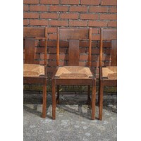 thumb-Vintage boerenstoelen met biezen zitting 5x-3