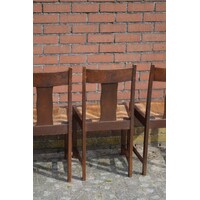 thumb-Vintage boerenstoelen met biezen zitting 5x-10