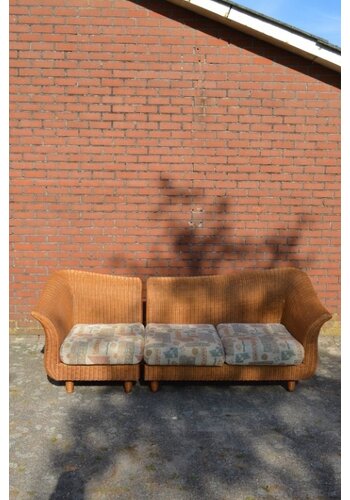 Vintage rotan bank 2-delig 