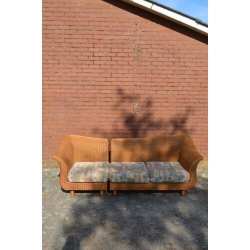 Vintage rotan bank 2-delig 