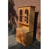thumb-Landelijke buffetkast met vitrine opknapper-2