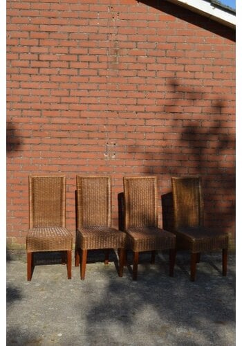Rotan eetkamerstoelen 4x 