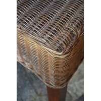 thumb-Bruine rotan stoelen met houten poten 4x-4