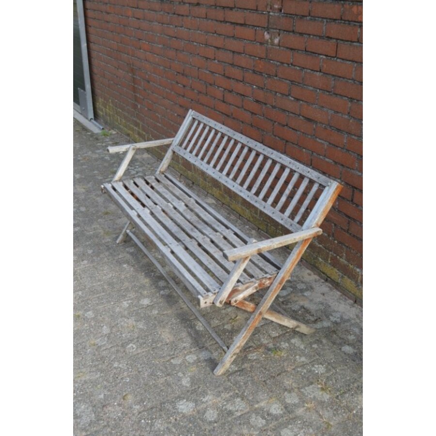 Verweerde hardhouten tuinbank inklapbaar-1