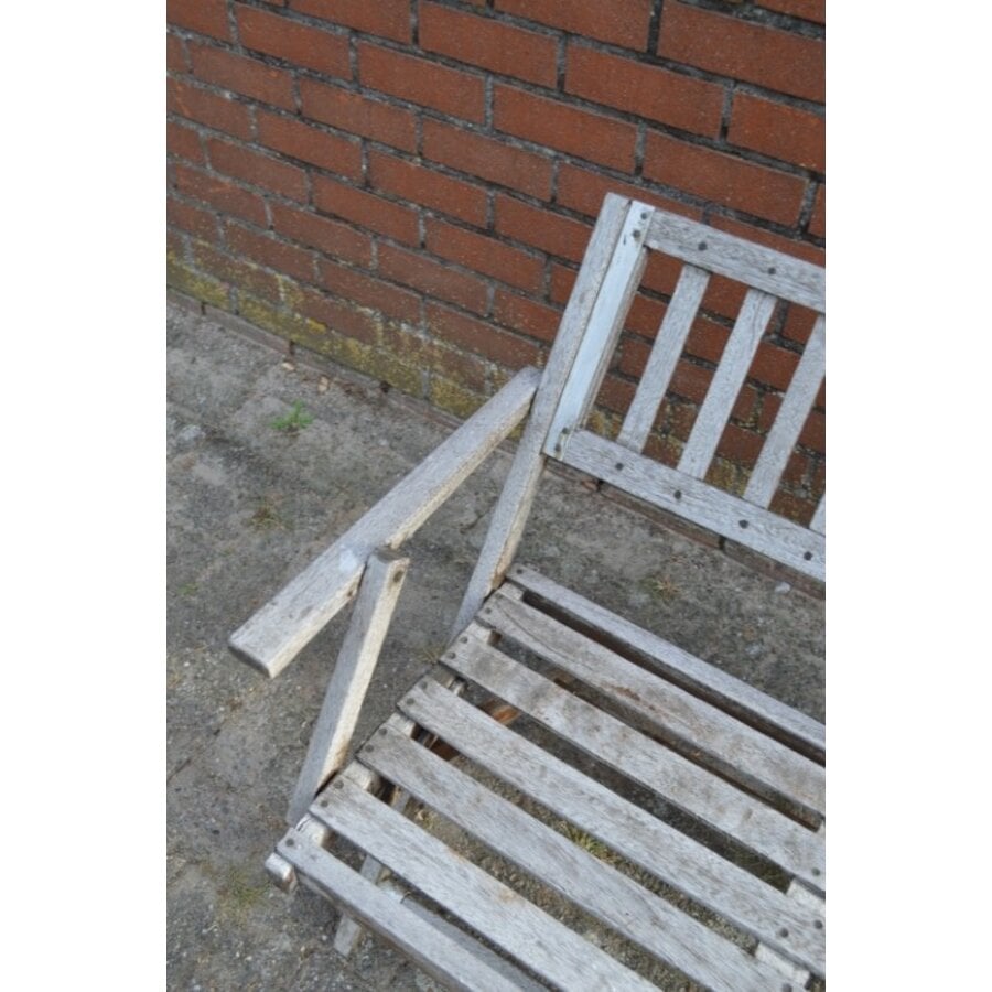 Verweerde hardhouten tuinbank inklapbaar-3