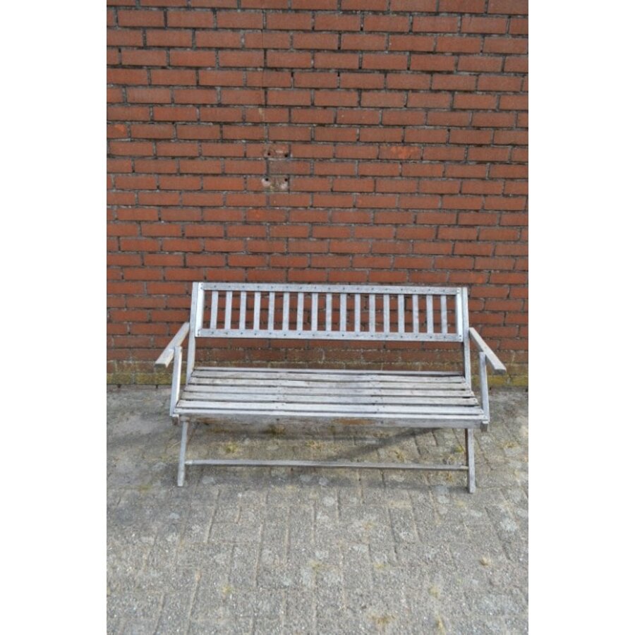 Verweerde hardhouten tuinbank inklapbaar-4