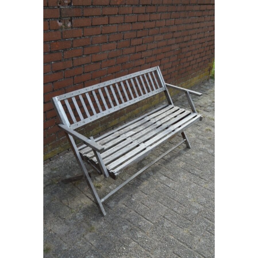 Verweerde hardhouten tuinbank inklapbaar-5