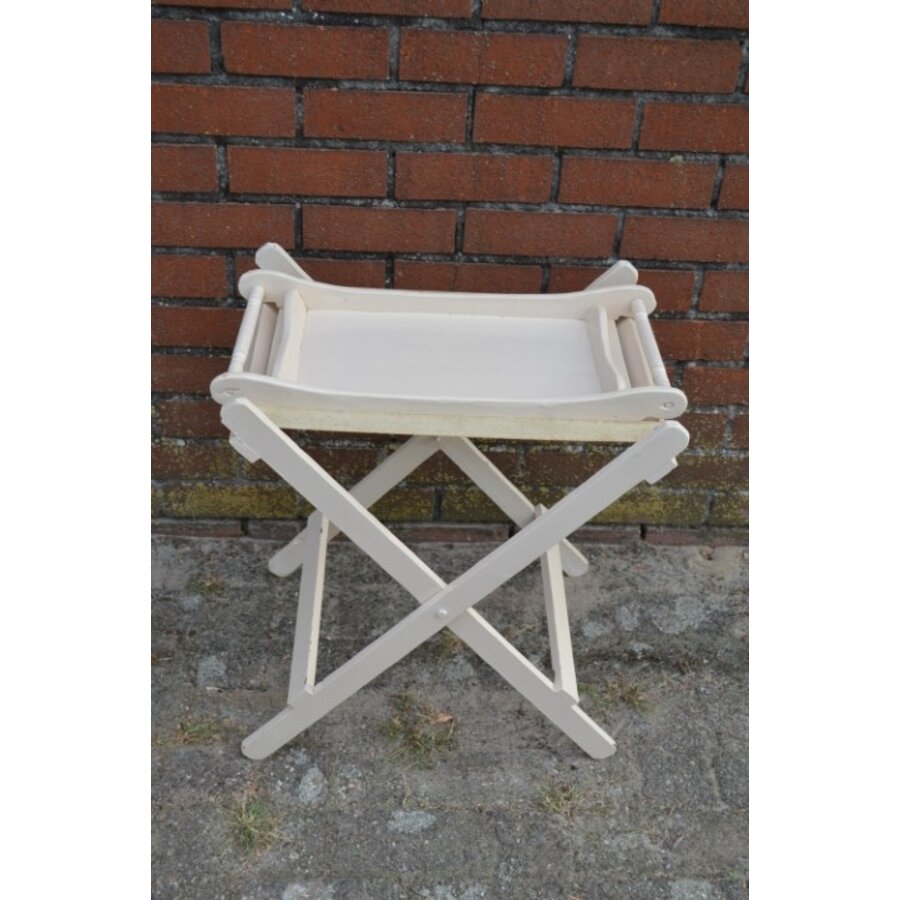 Witte butler tray met inklapbaar onderstel-1